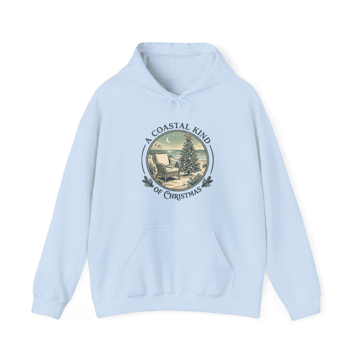 A Coastal Kind of Christmas Hoodie | Beach Chair Holiday Pullover Sweatshirt