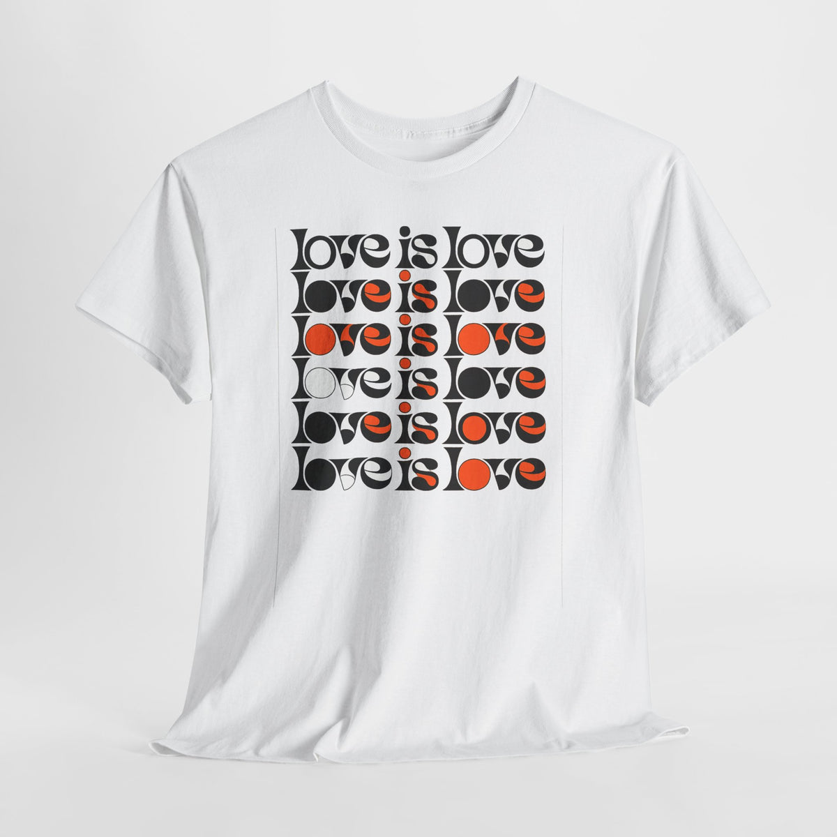 Love Is Love Stacked T-Shirt - Retro LGBTQ+ White Graphic Tee