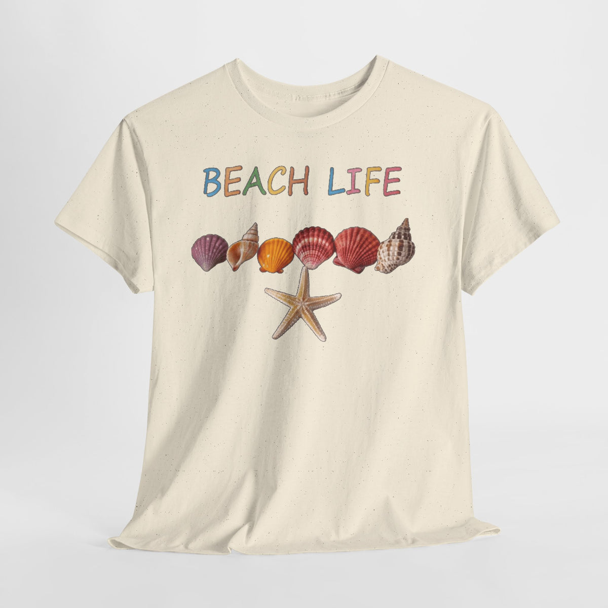 Beach Life Colorful Seashell Graphic T-Shirt | Tropical Ocean Vacation Tee