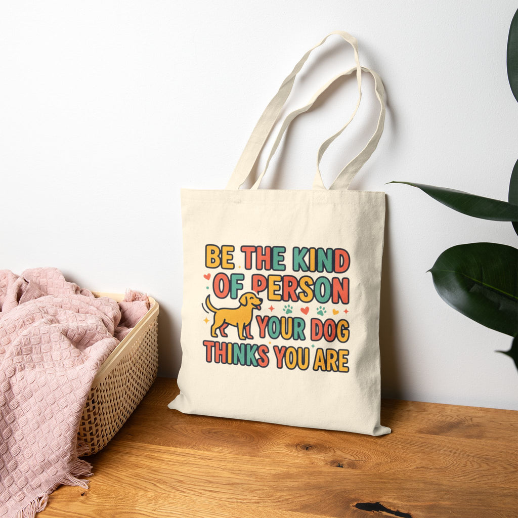 Be The Kind Of Person Your Dog Thinks You Are Tote Bag | Dog Lover Canvas Bag