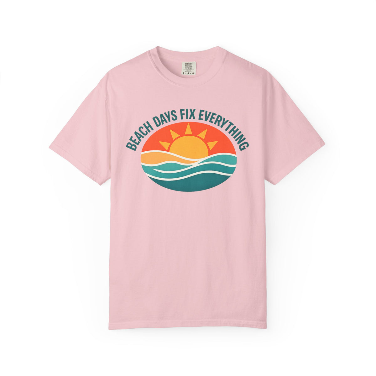 Beach Days Fix Everything T-Shirt | Retro Wave & Sun Graphic Tee | Ocean Vacation Shirt