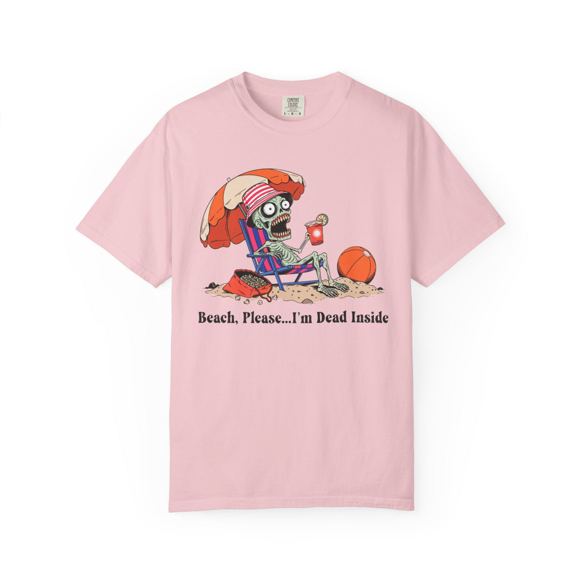 Beach Please I'm Dead Inside Shirt | Zombie Skeleton Beach Halloween T-Shirt