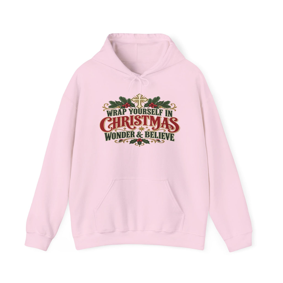 Wrap Yourself in Christmas Wonder & Believe Hoodie | Christian Holiday Sweatshirt