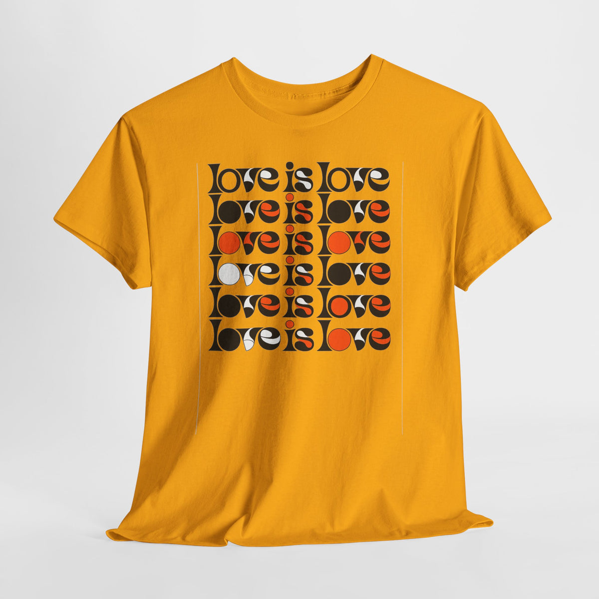 Love Is Love Stacked T-Shirt - Retro LGBTQ+ White Graphic Tee