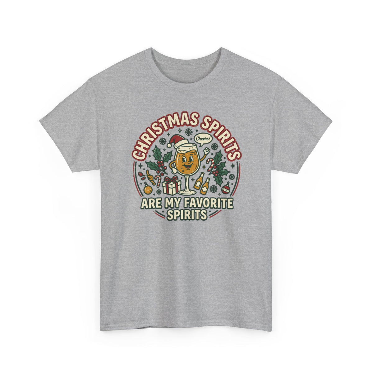 Christmas Spirits Are My Favorite Spirits T-Shirt | Funny Holiday Cocktail Shirt
