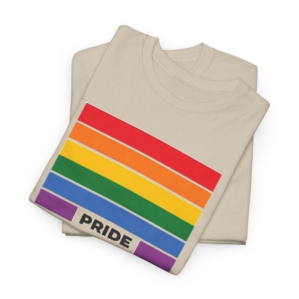 LGBTQ Rainbow Flag Pride T-Shirt | Sand Cotton Graphic Tee