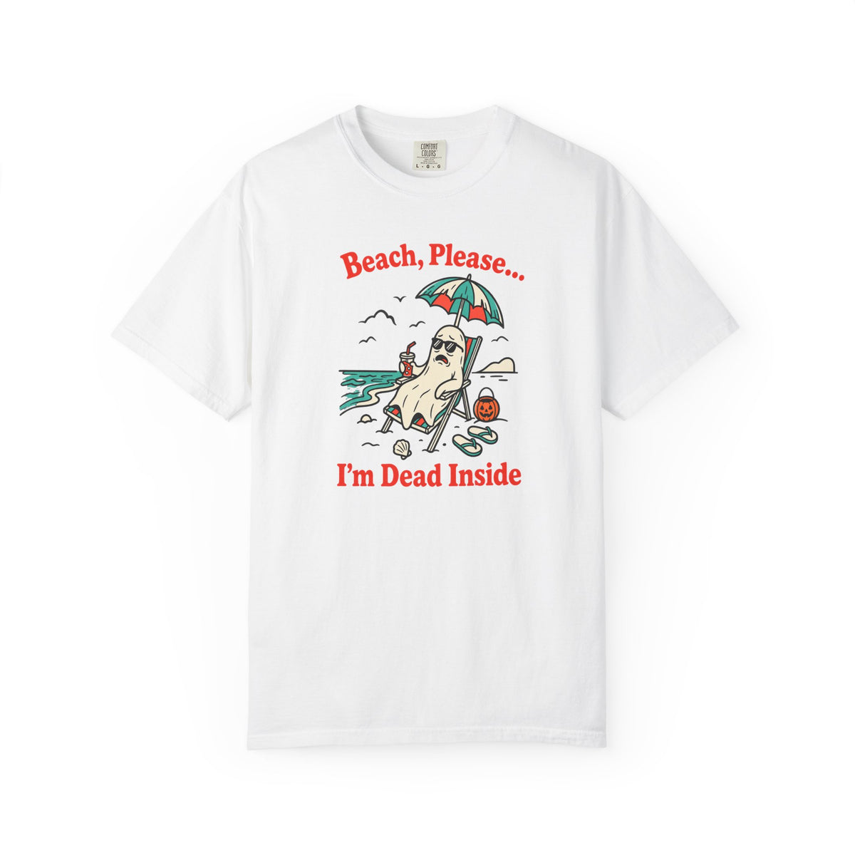 Beach Please I'm Dead Inside Shirt | Cute Ghost Beach Halloween T-Shirt