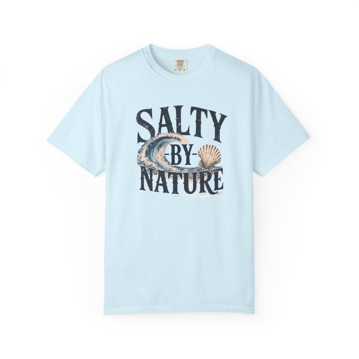 Salty By Nature T-Shirt | Vintage Ocean Wave & Seashell Beach Tee