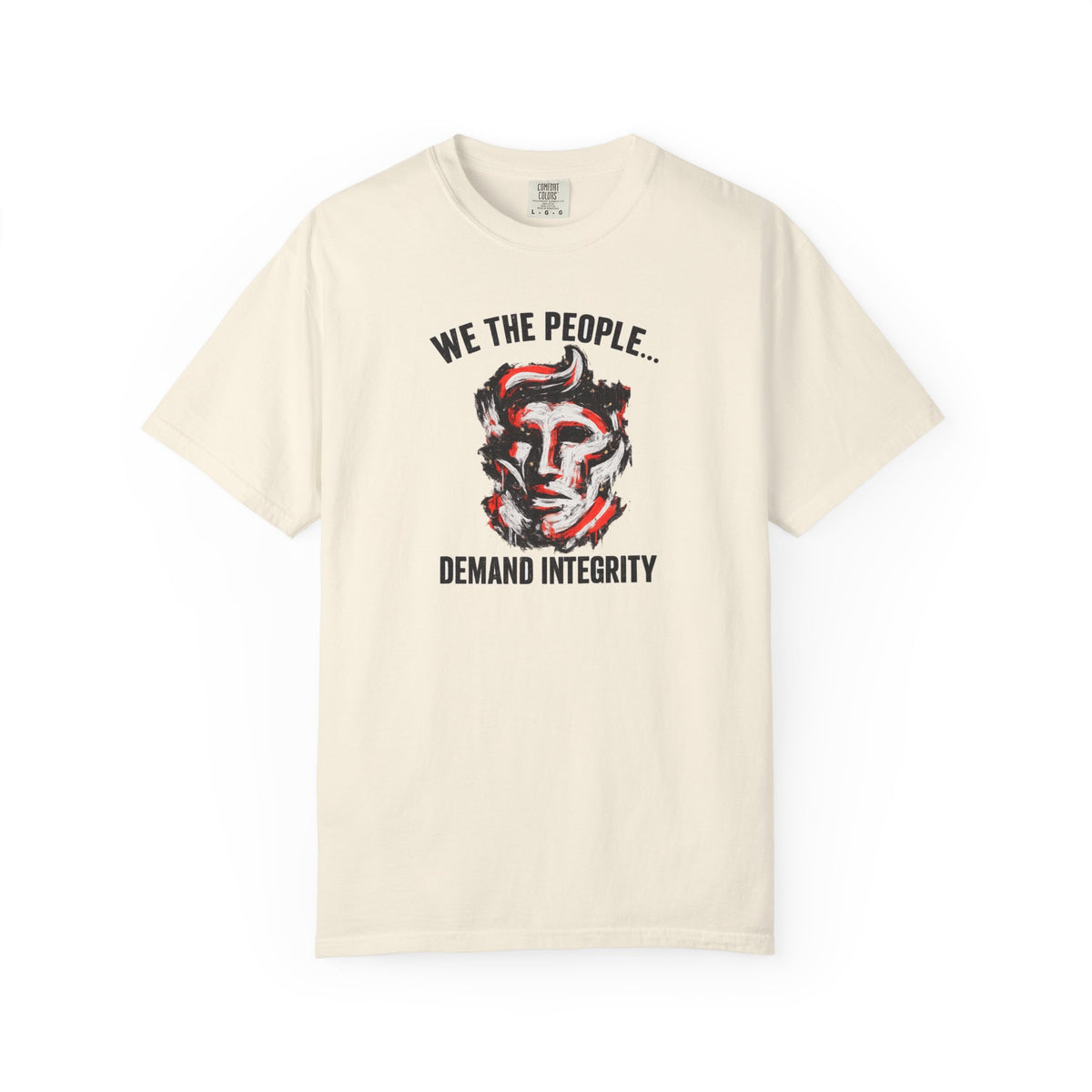We The People Demand Integrity T-Shirt | Light Blue Patriotic Graphic Tee