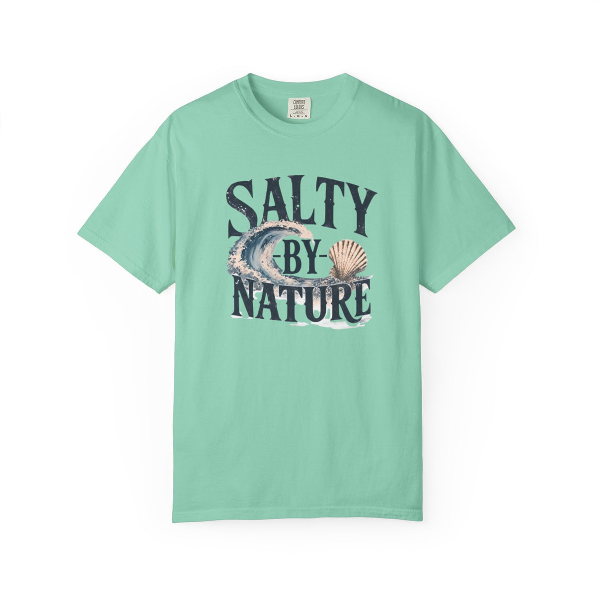 Salty By Nature T-Shirt | Vintage Ocean Wave & Seashell Beach Tee