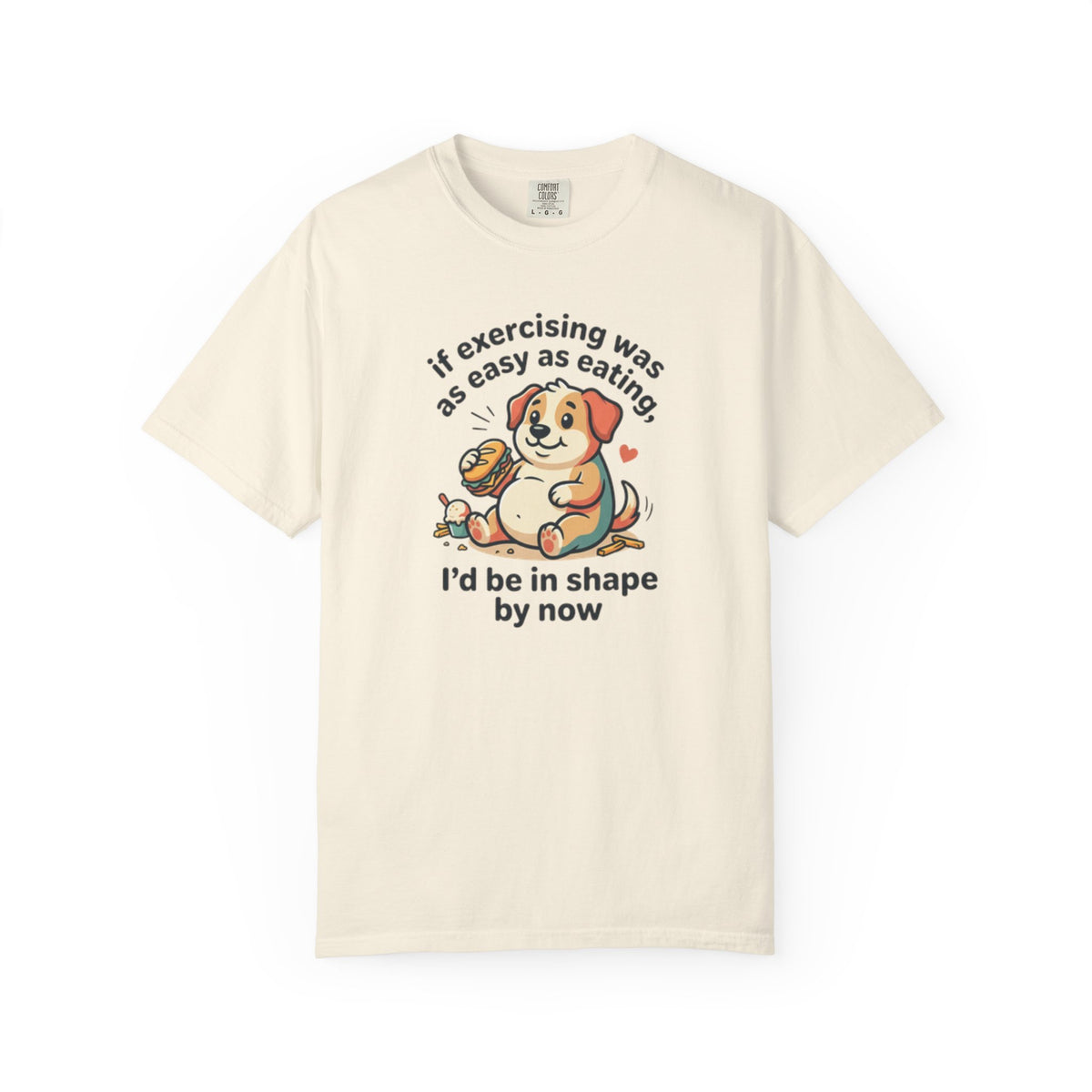 If Exercising Was As Easy As Eating Puppy T-Shirt | Funny Pink Graphic Tee