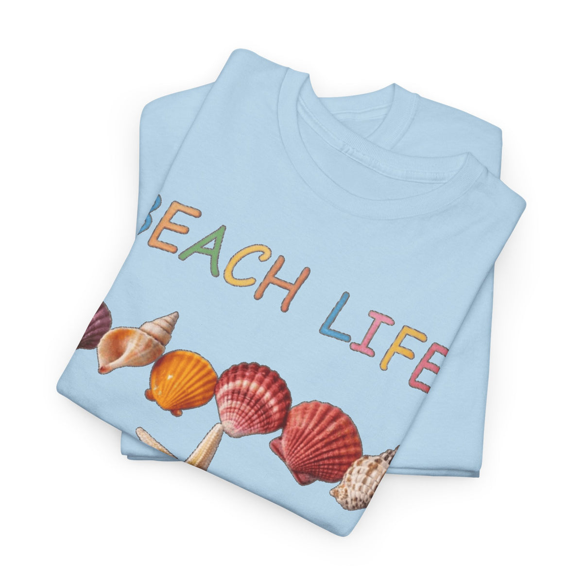 Beach Life Colorful Seashell Graphic T-Shirt | Tropical Ocean Vacation Tee