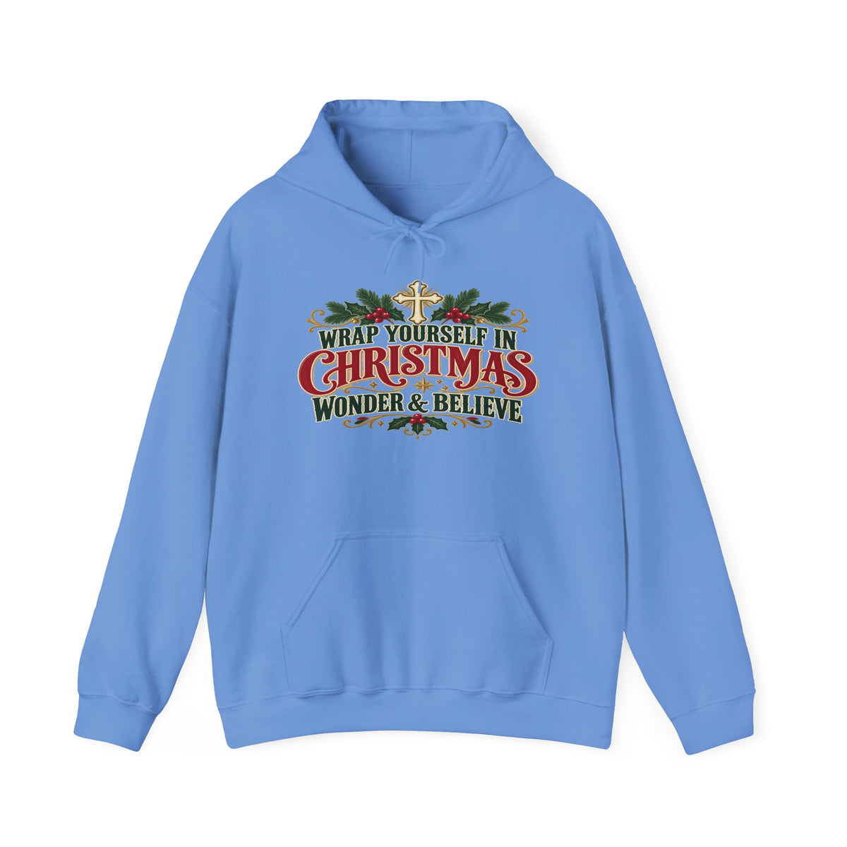 Wrap Yourself in Christmas Wonder & Believe Hoodie | Christian Holiday Sweatshirt