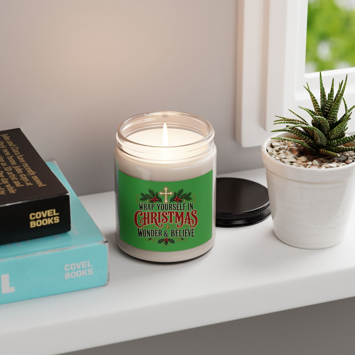 Wrap Yourself in Christmas Wonder & Believe Candle | Holiday Christian Soy Candle