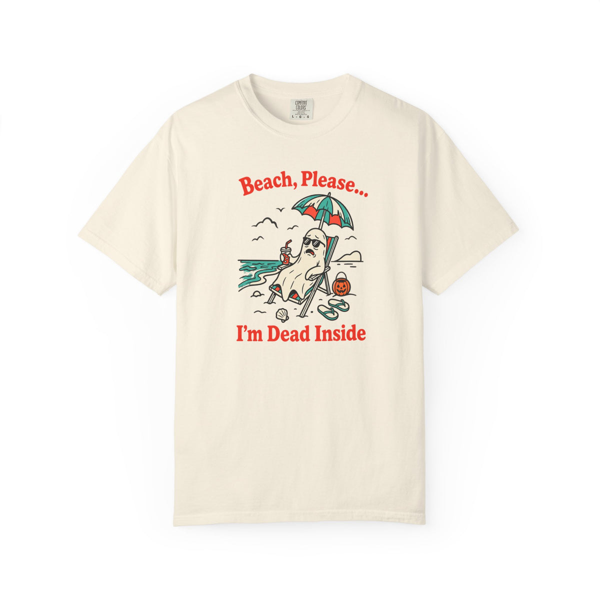 Beach Please I'm Dead Inside Shirt | Cute Ghost Beach Halloween T-Shirt