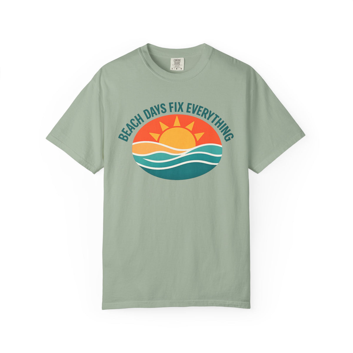 Beach Days Fix Everything T-Shirt | Retro Wave & Sun Graphic Tee | Ocean Vacation Shir