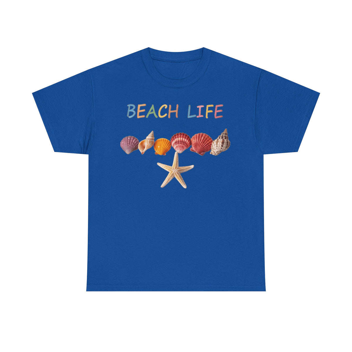 Beach Life Colorful Seashell Graphic T-Shirt | Tropical Ocean Vacation Tee