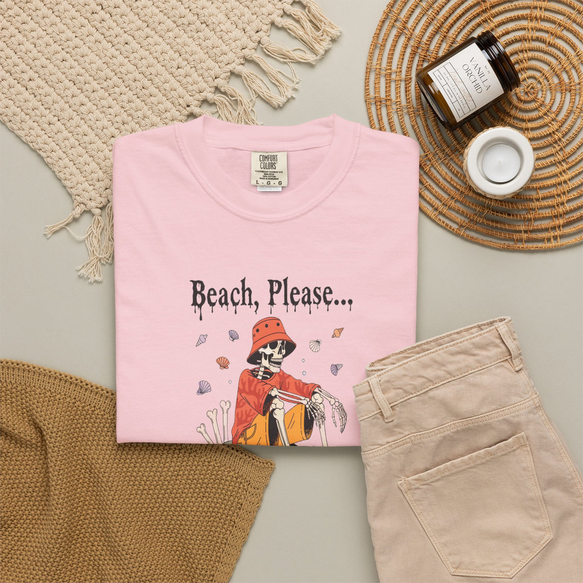 Beach Please I'm Dead Inside Shirt | Funny Skeleton Beach Halloween T-Shirt