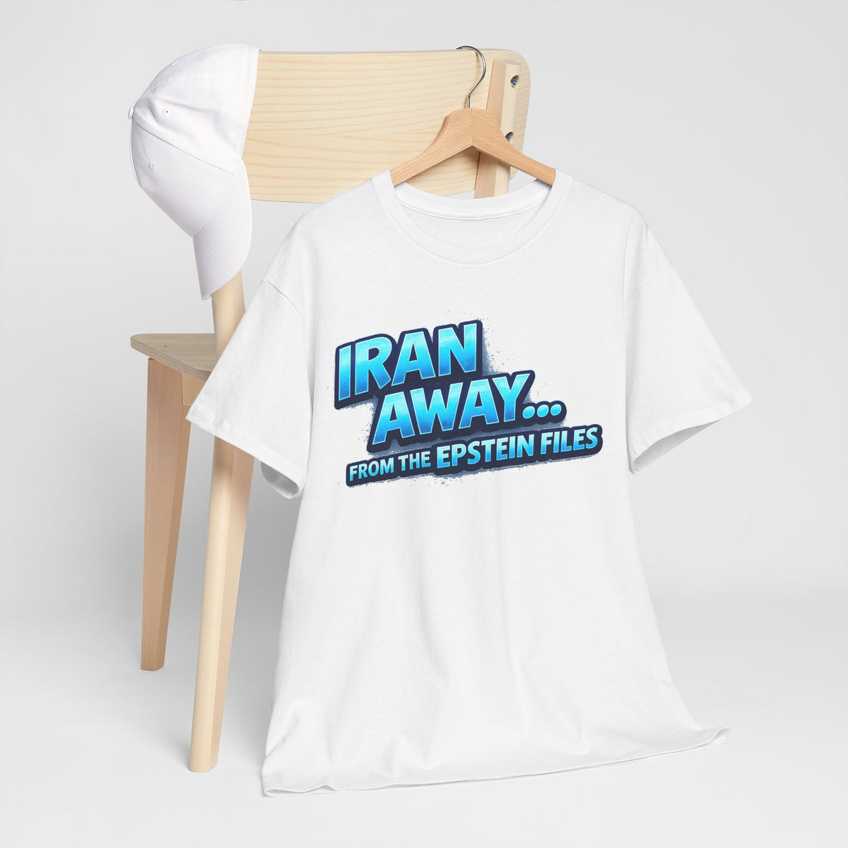 Iran Away From The Epstein Files T-Shirt | Military Green Political Satire Tee