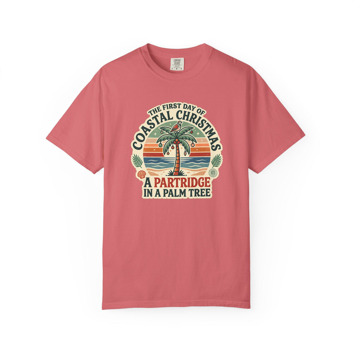 Partridge in a Palm Tree Coastal Christmas T-Shirt | Tropical Holiday Graphic Tee