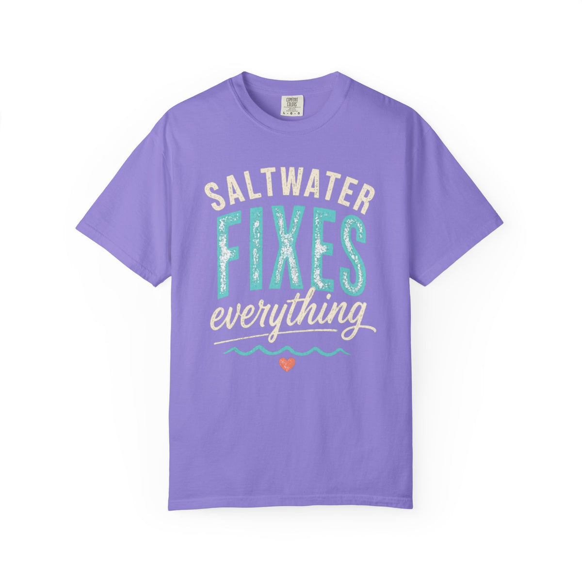 Saltwater Fixes Everything T-Shirt | Purple Ocean Beach Vibe Tee