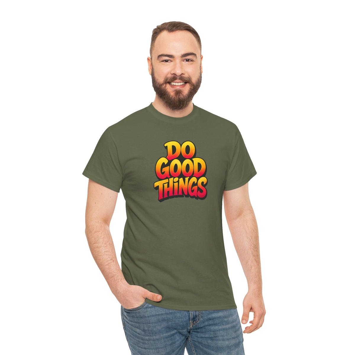 Do Good Things Graphic T-Shirt | Retro Warm Gradient Quote Tee