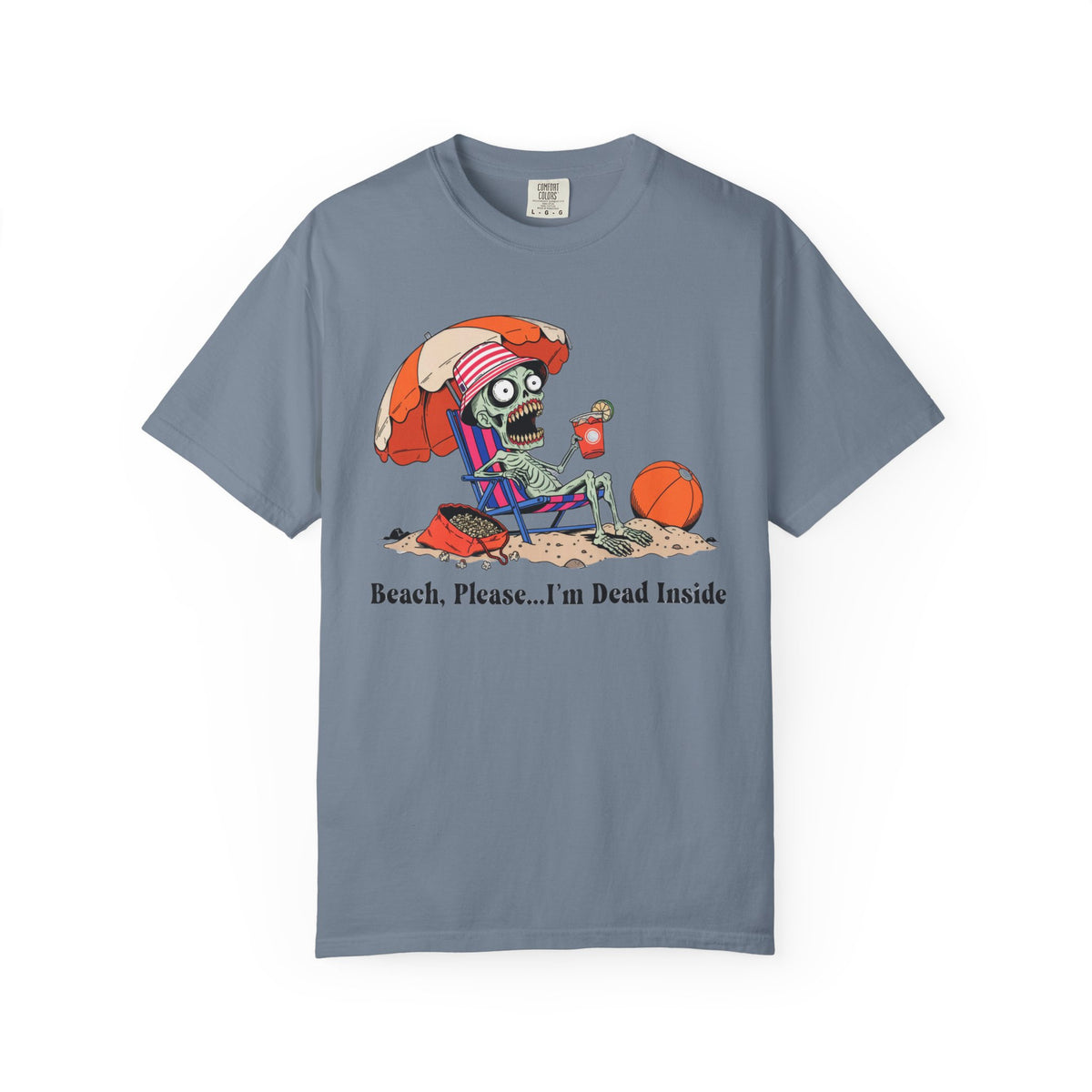Beach Please I'm Dead Inside Shirt | Zombie Skeleton Beach Halloween T-Shirt