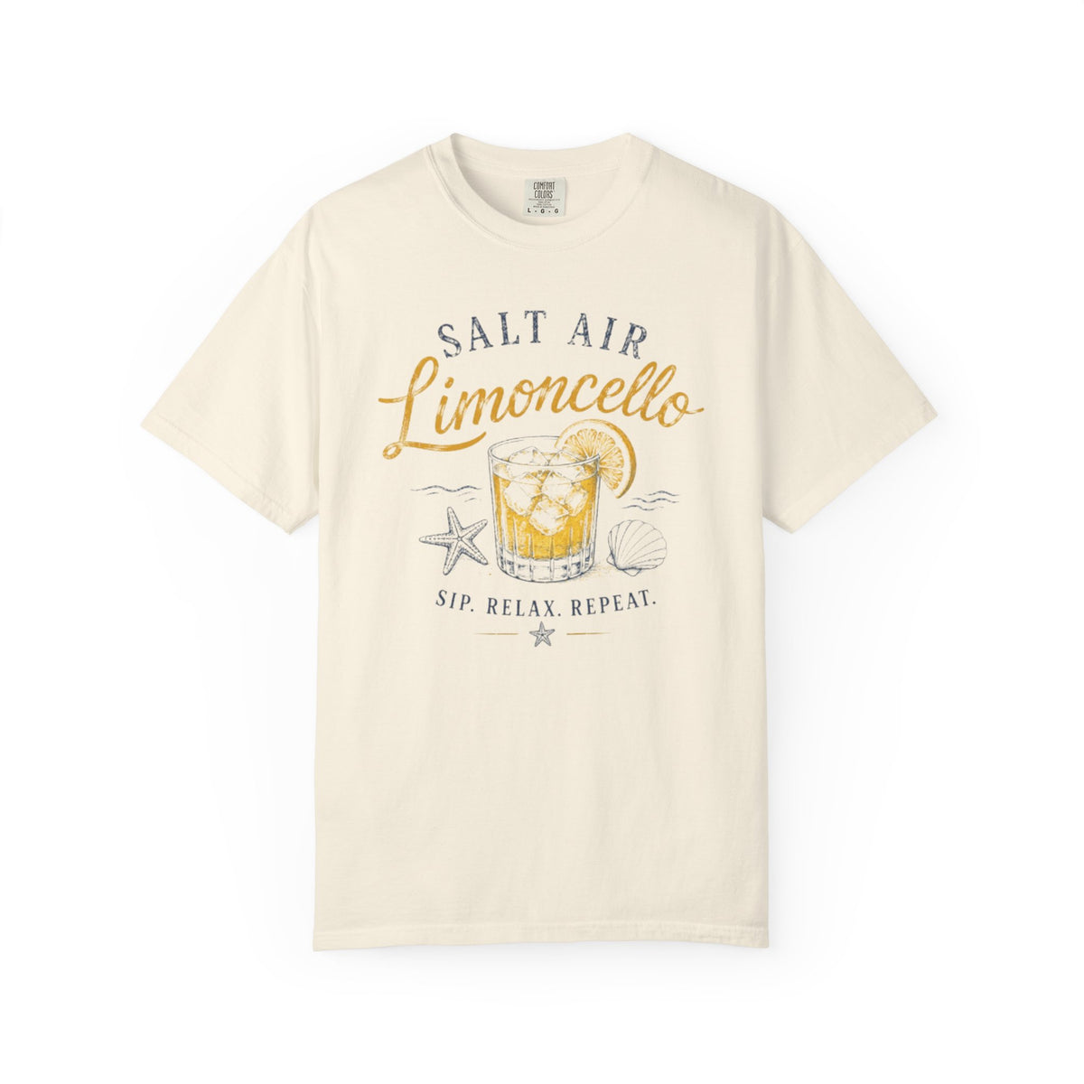Salt Air Limoncello T-Shirt | Coastal Vacation Graphic Tee | Summer Cocktail Shirt | Italian Riviera Vibe Tee