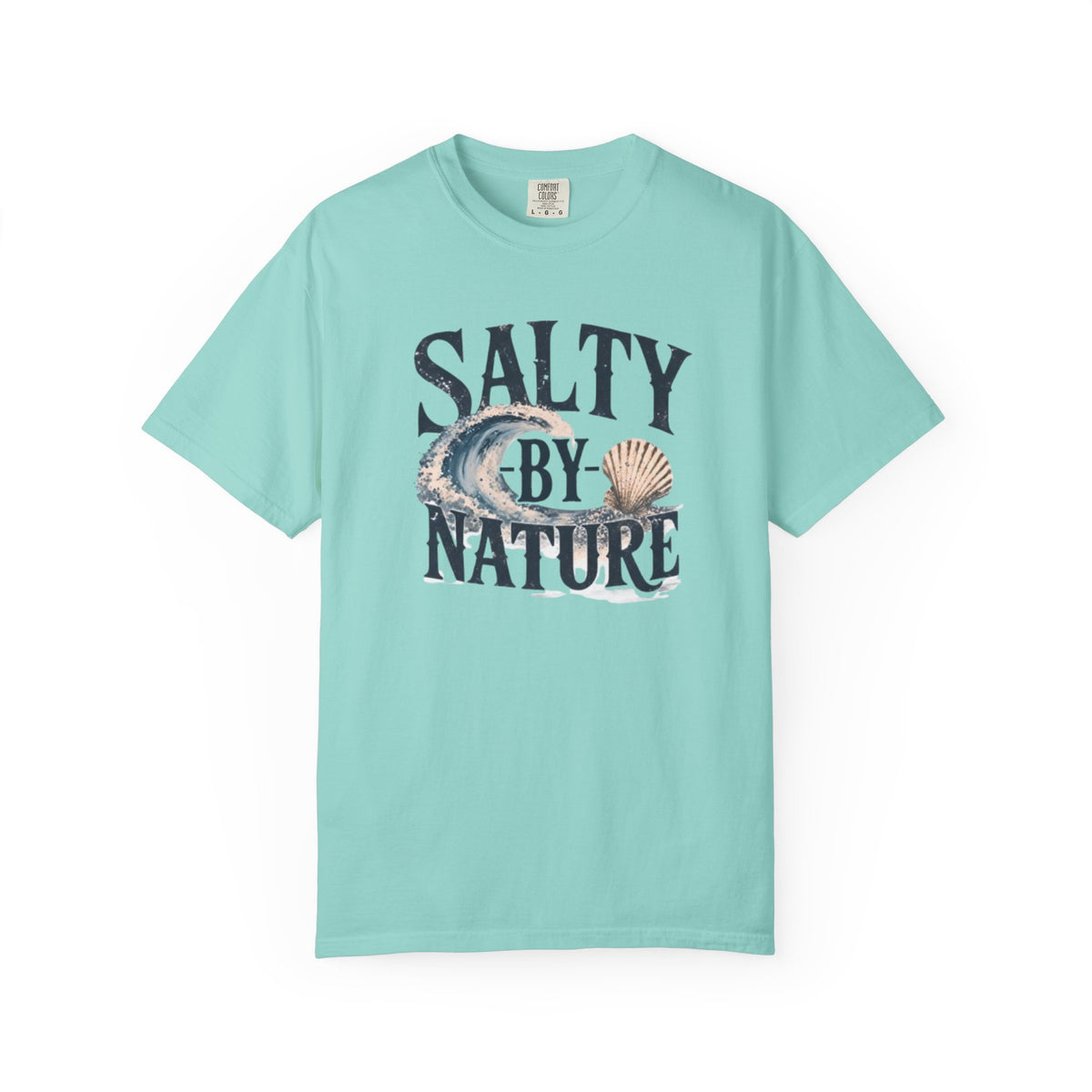 Salty By Nature T-Shirt | Vintage Ocean Wave & Seashell Beach Tee