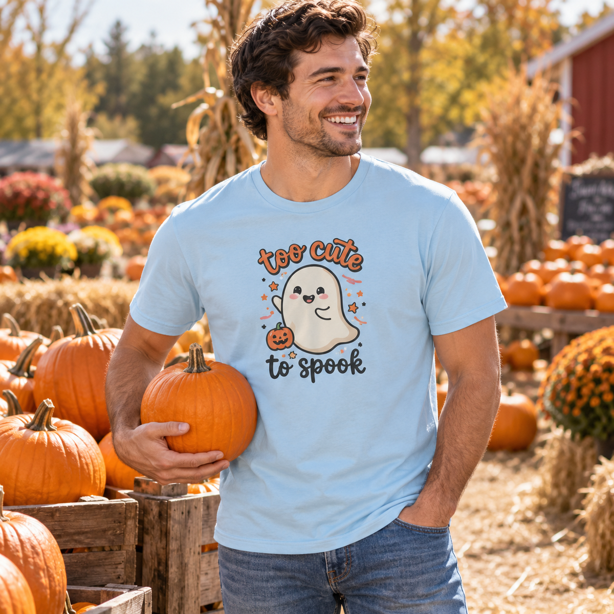 Too Cute To Spook Shirt | Cute Ghost Halloween T-Shirt
