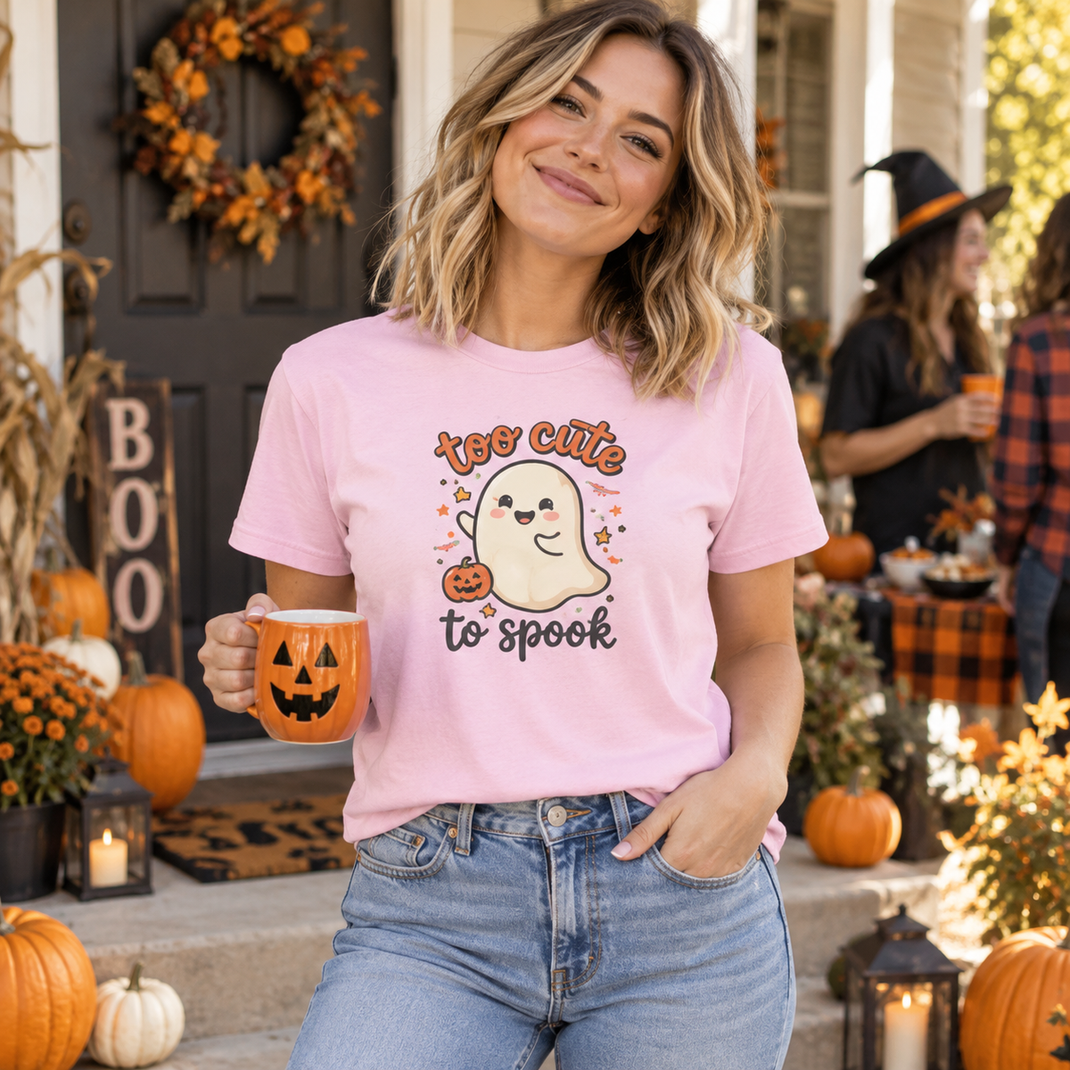 Too Cute To Spook Shirt | Cute Ghost Halloween T-Shirt