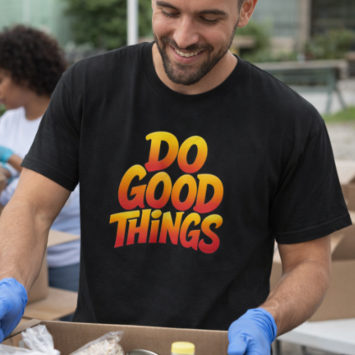 Do Good Things Graphic T-Shirt | Retro Warm Gradient Quote Tee