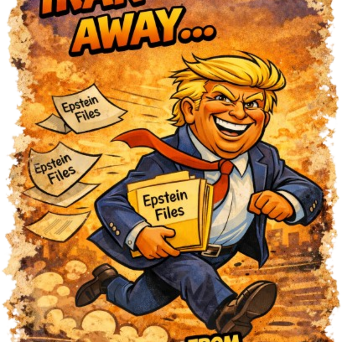 Iran Away From The Epstein Files T-Shirt | Political Satire Parody Graphic Tee