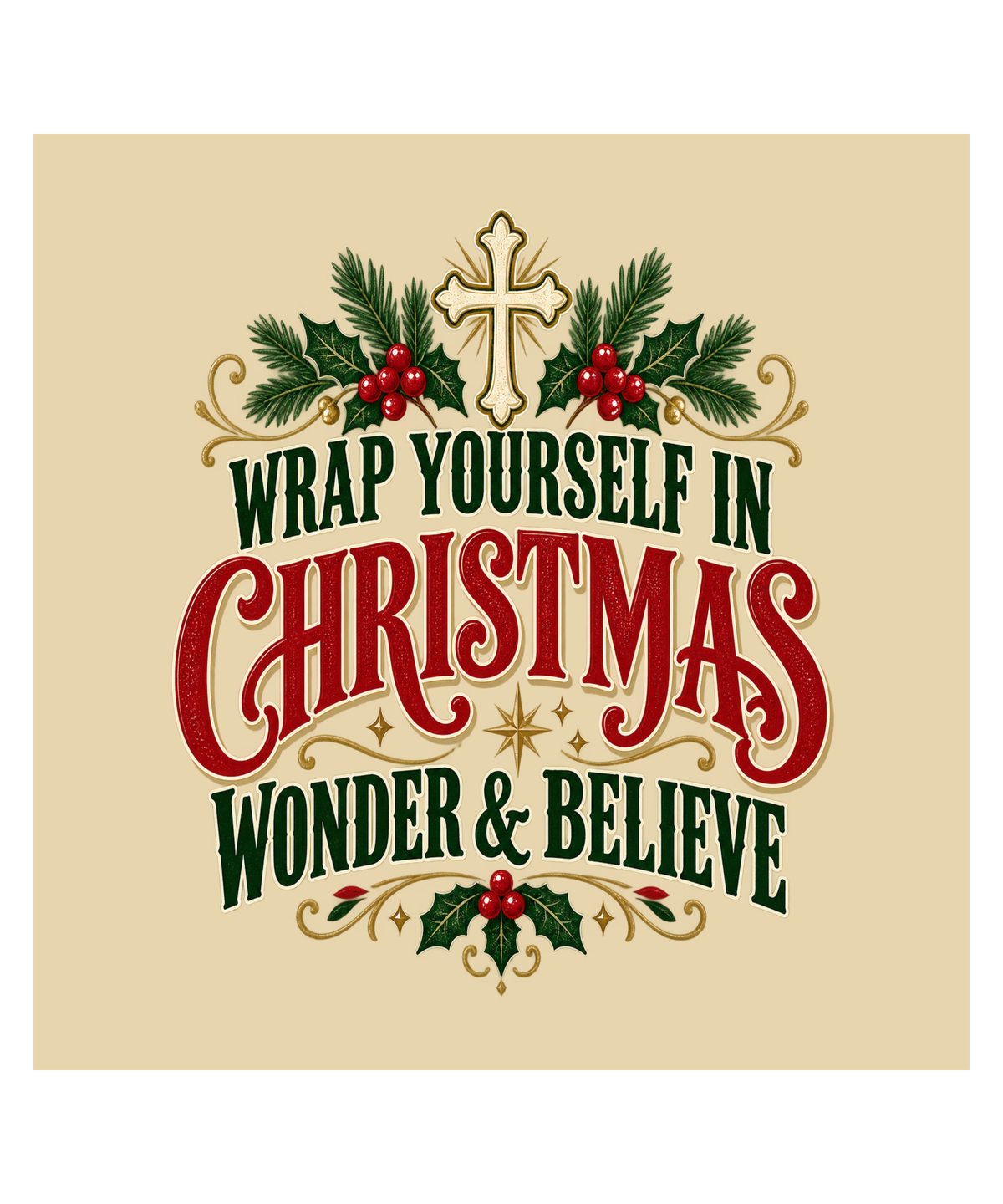 Wrap Yourself in Christmas Wonder & Believe Tote Bag | Holiday Shopping Canvas Tote