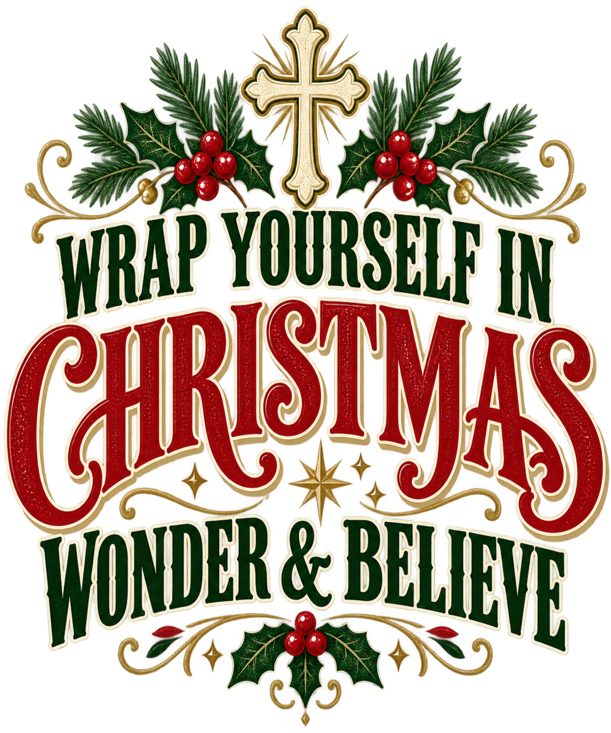 Wrap Yourself in Christmas Wonder & Believe Tote Bag | Natural Canvas Holiday Tote