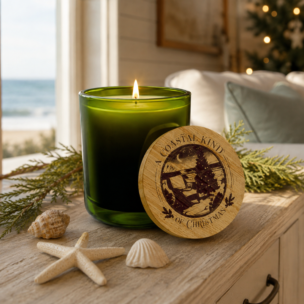 A Coastal Kind of Christmas Soy Candle | Beach Holiday Decor & Gift