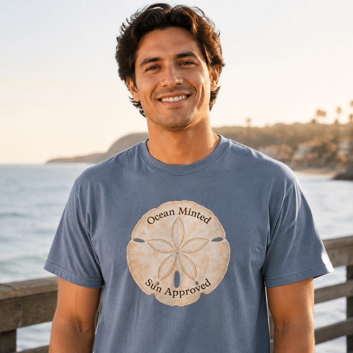 Ocean Minted Sun Approved Sand Dollar T-Shirt | Mint Green Coastal Graphic Tee