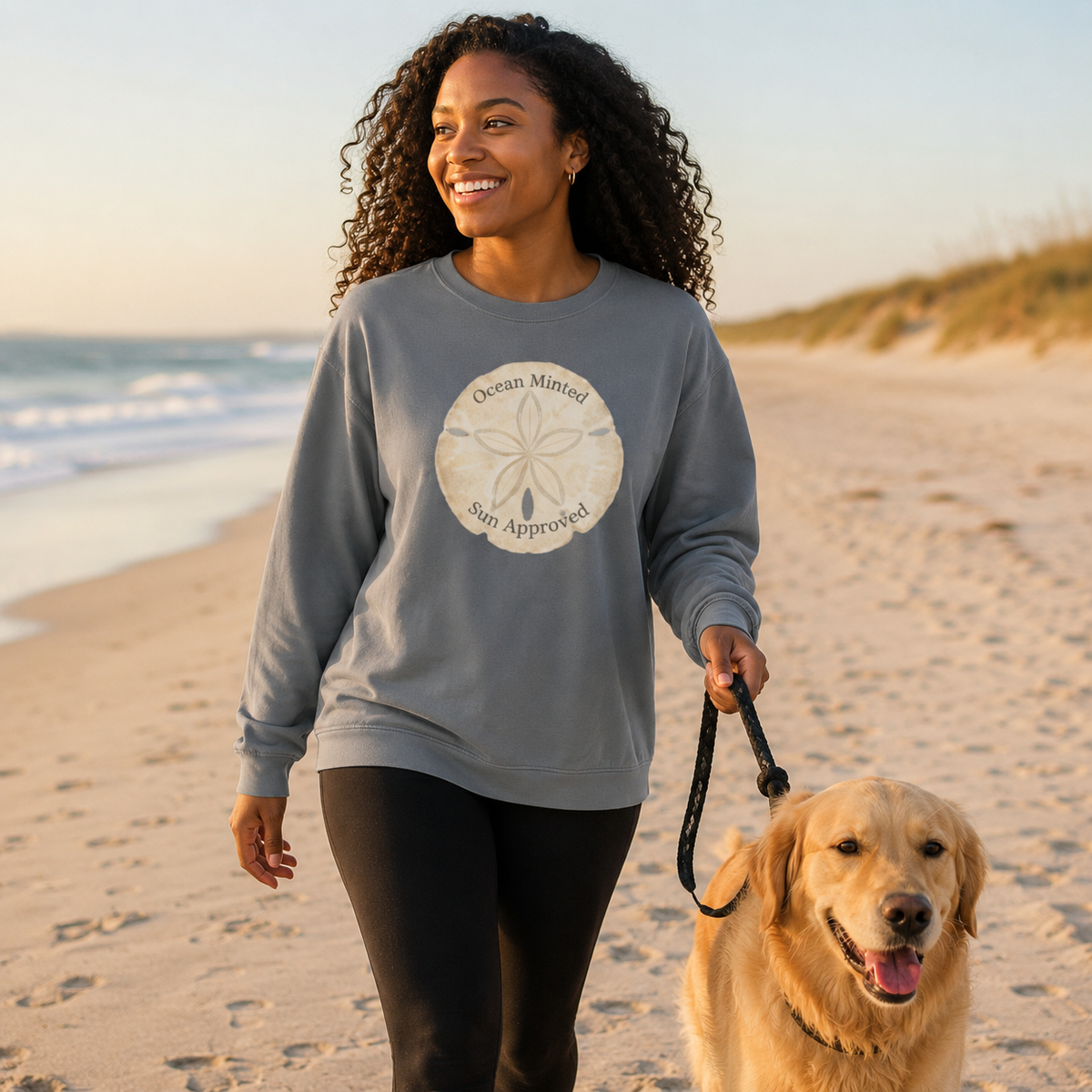 Ocean Minted Sun Approved Sand Dollar Crewneck Sweatshirt | Beachy Pullover