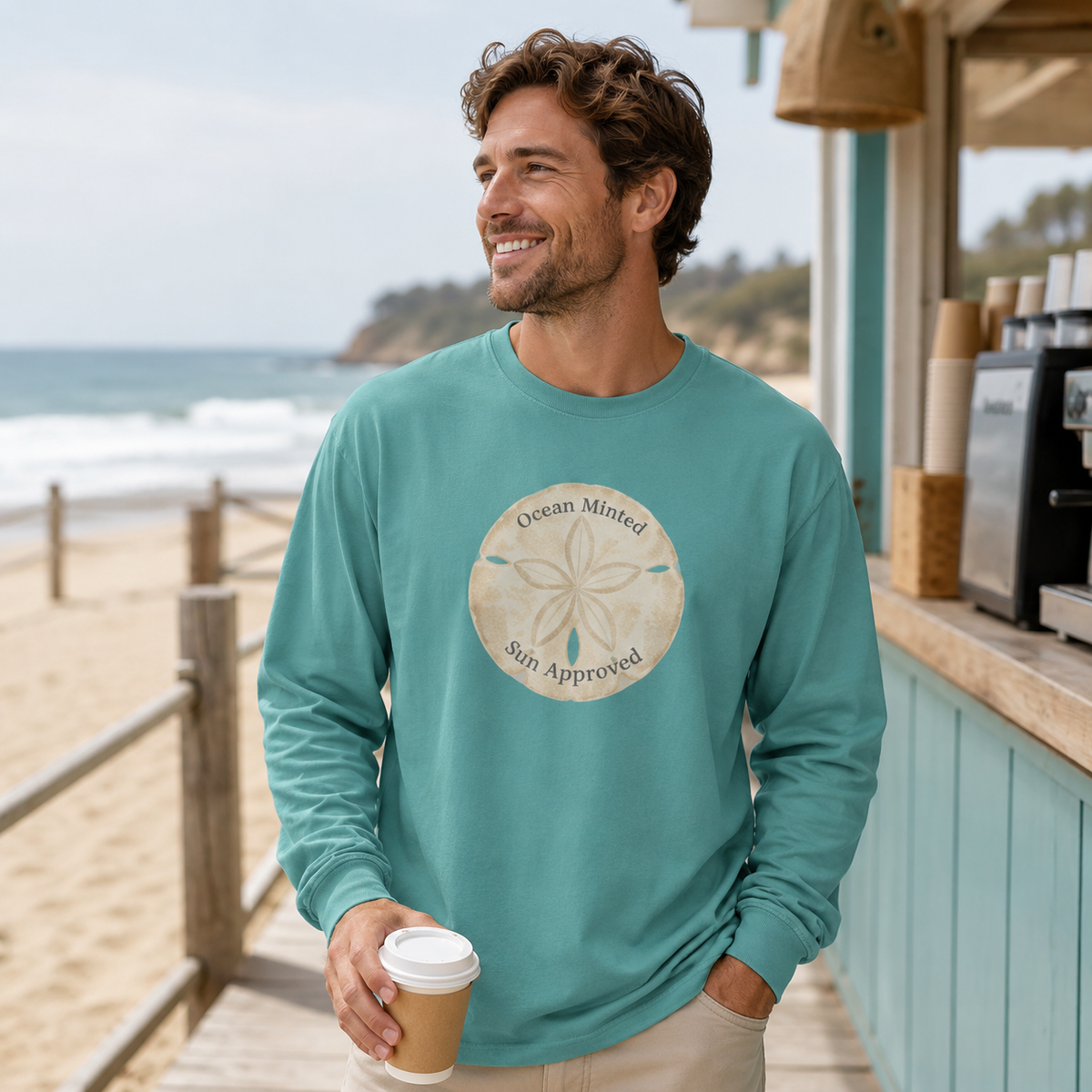 Ocean Minted Sun Approved Sand Dollar Crewneck Sweatshirt | Beachy Pullover