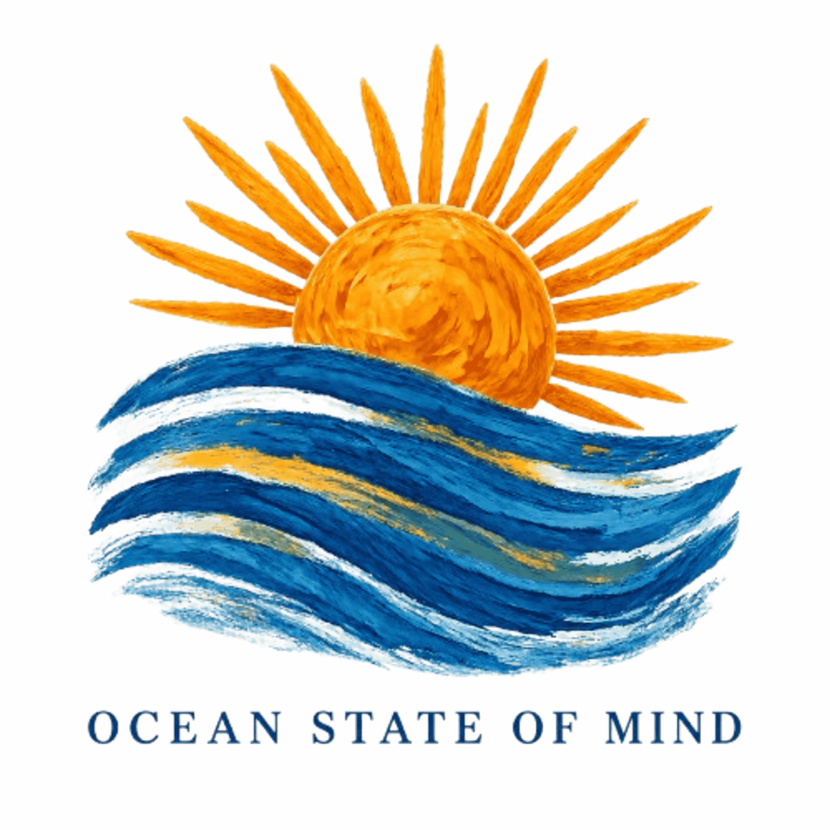 Ocean State Of Mind T-Shirt | Painted Sunset Wave Coastal Graphic Tee