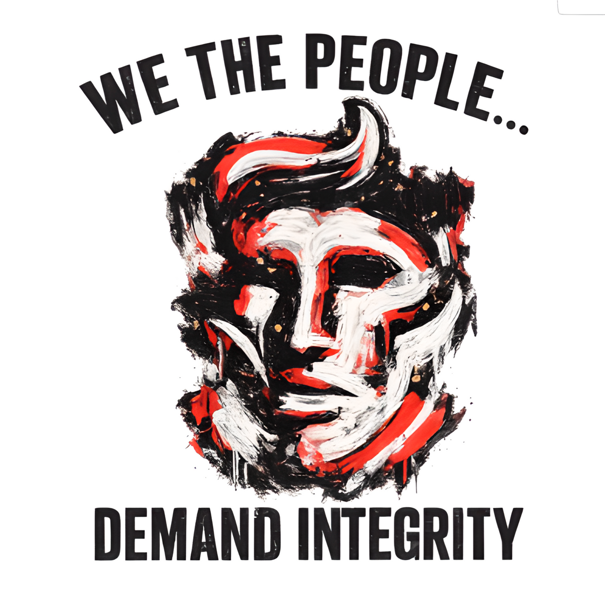 We The People Demand Integrity T-Shirt | Light Blue Patriotic Graphic Tee