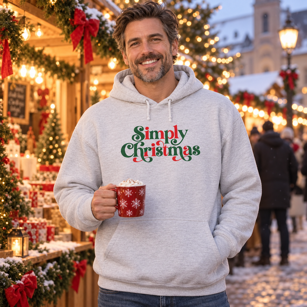 Simply Christmas Hoodie | Retro Festive Holiday Sweatshirt