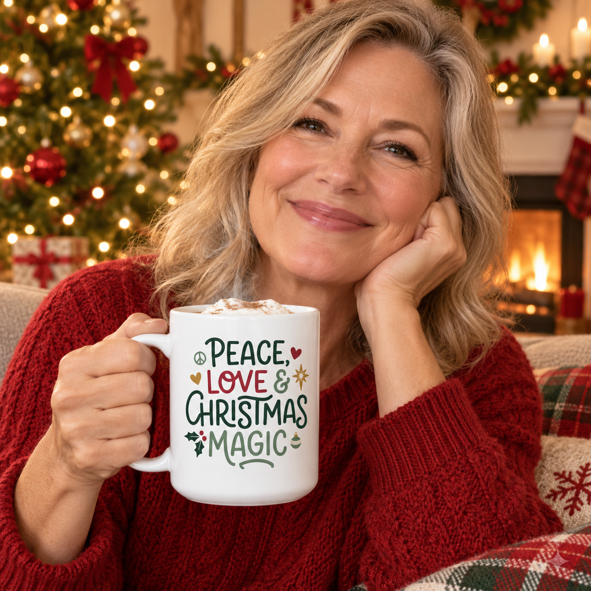 Peace Love & Christmas Magic Mug | Festive Holiday Coffee Cup