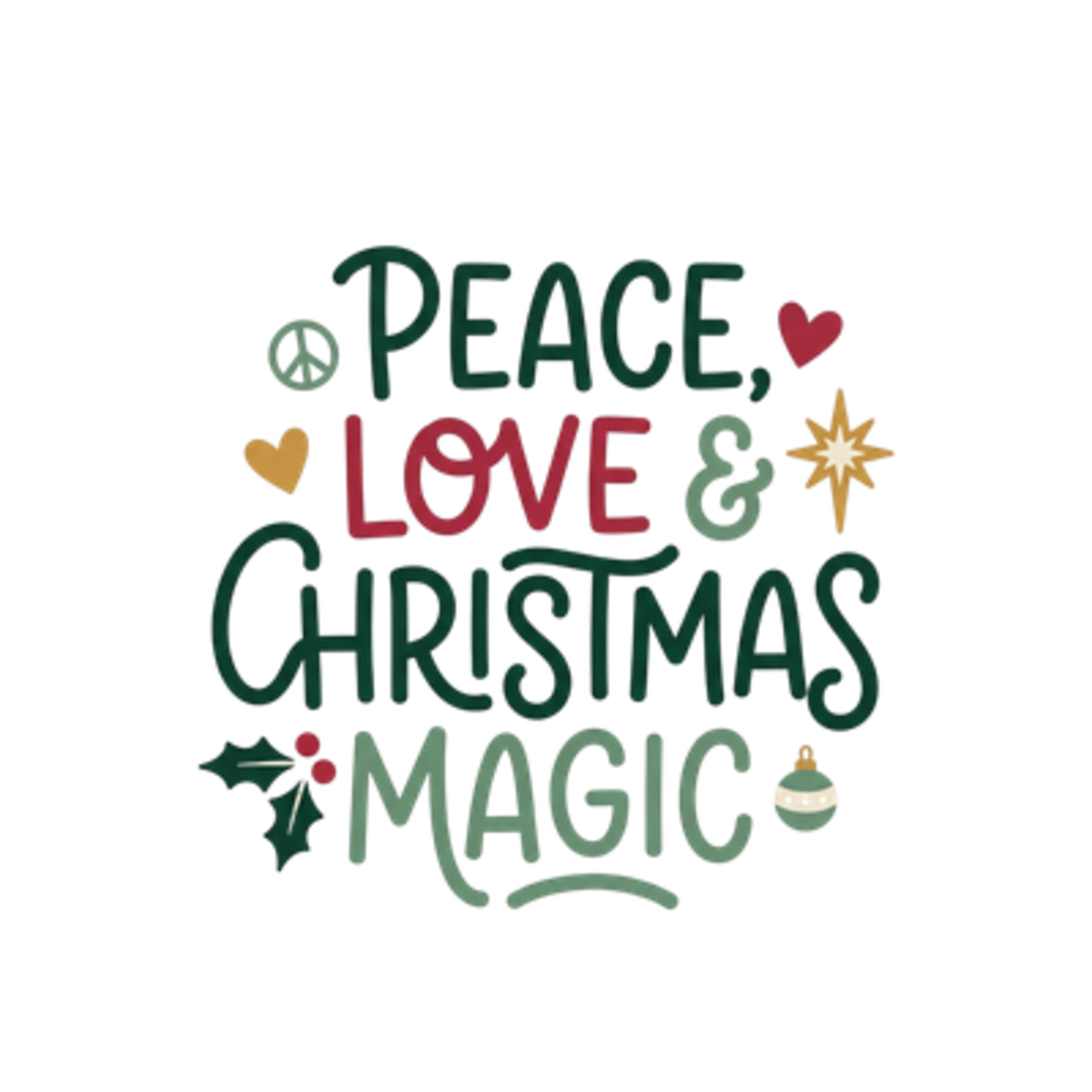 Peace Love & Christmas Magic Mug | Festive Holiday Coffee Cup