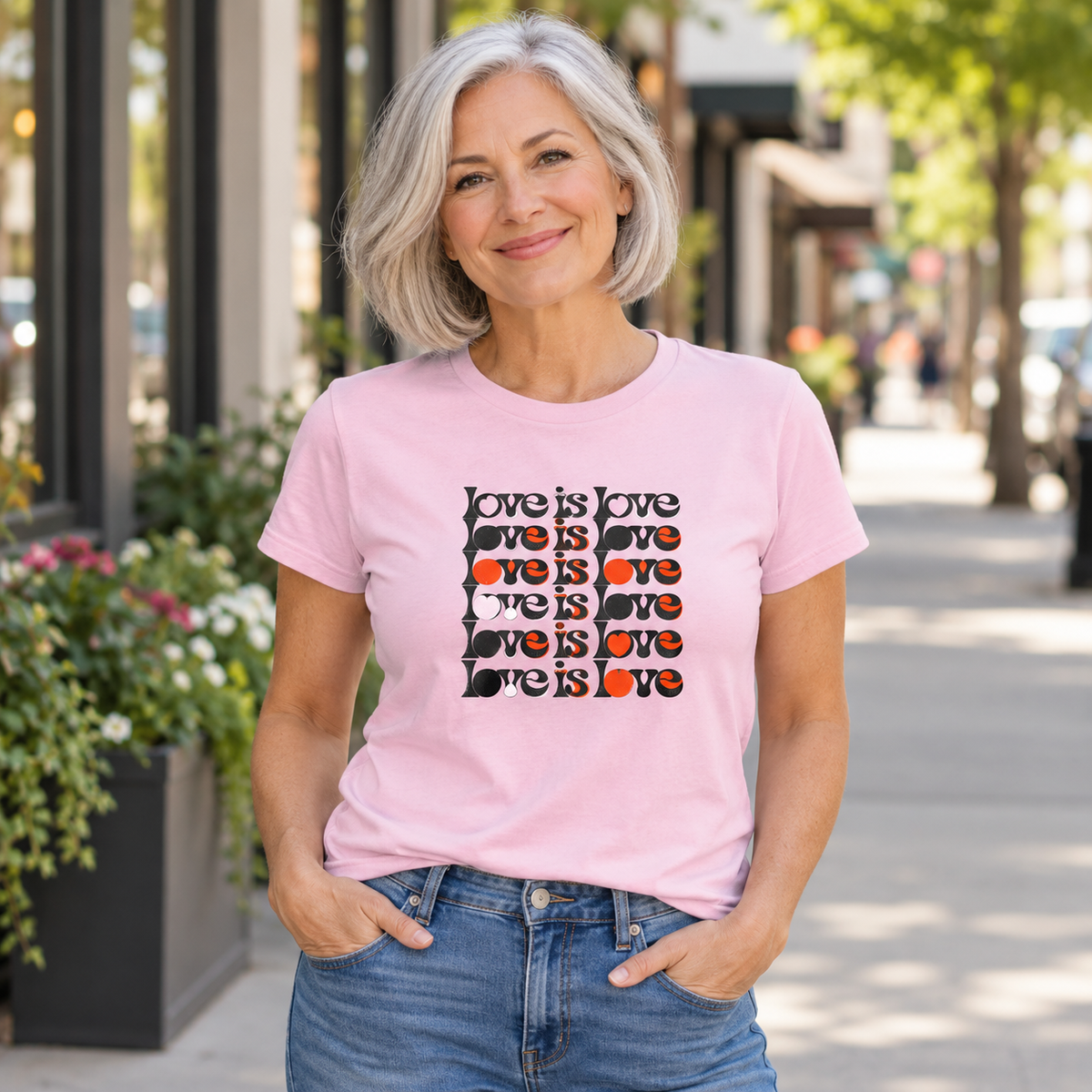 Love Is Love Stacked T-Shirt - Retro LGBTQ+ White Graphic Tee