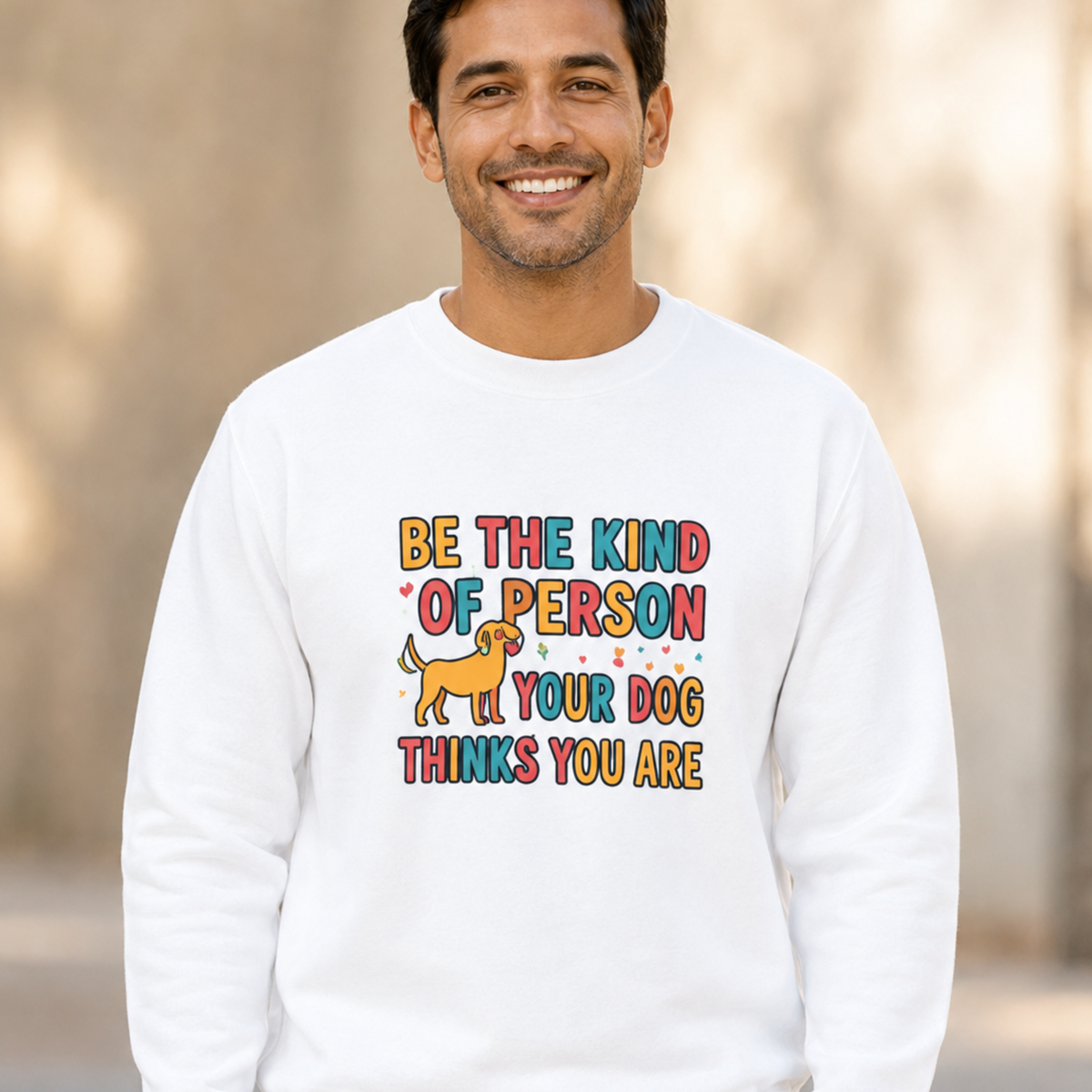 Be The Kind Of Person Your Dog Thinks You Are Sweatshirt | Retro Dog Parent Pullover
