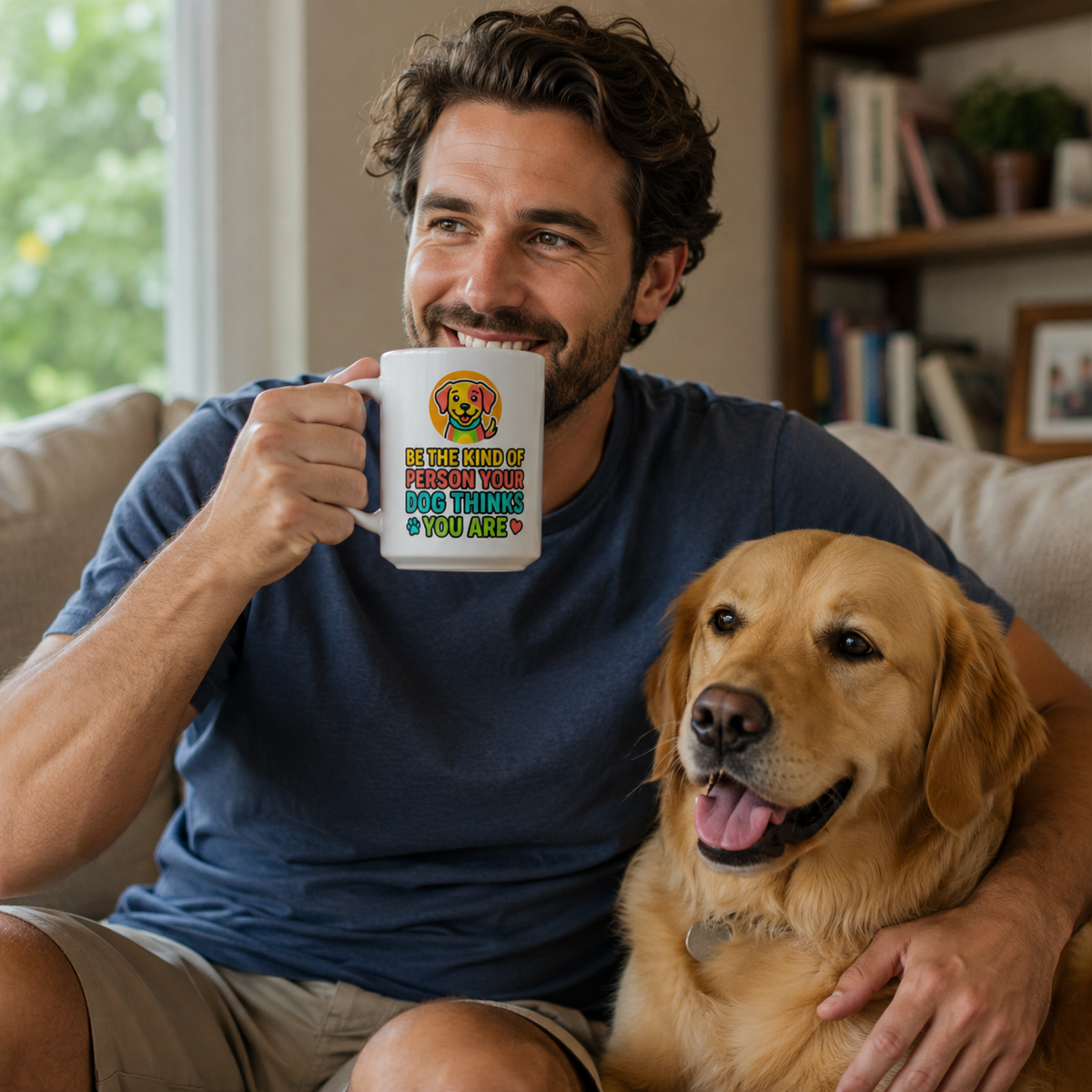 Be The Kind Of Person Your Dog Thinks You Are Dog Portrait Mug | Pet Lover Cup
