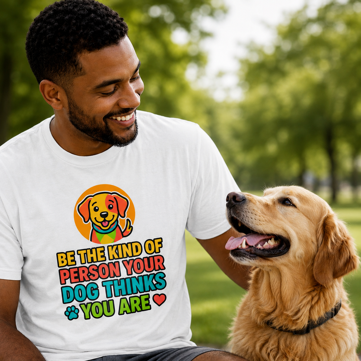 Be The Kind Of Person Your Dog Thinks You Are T-Shirt | Dog Mom Dad Graphic Tee