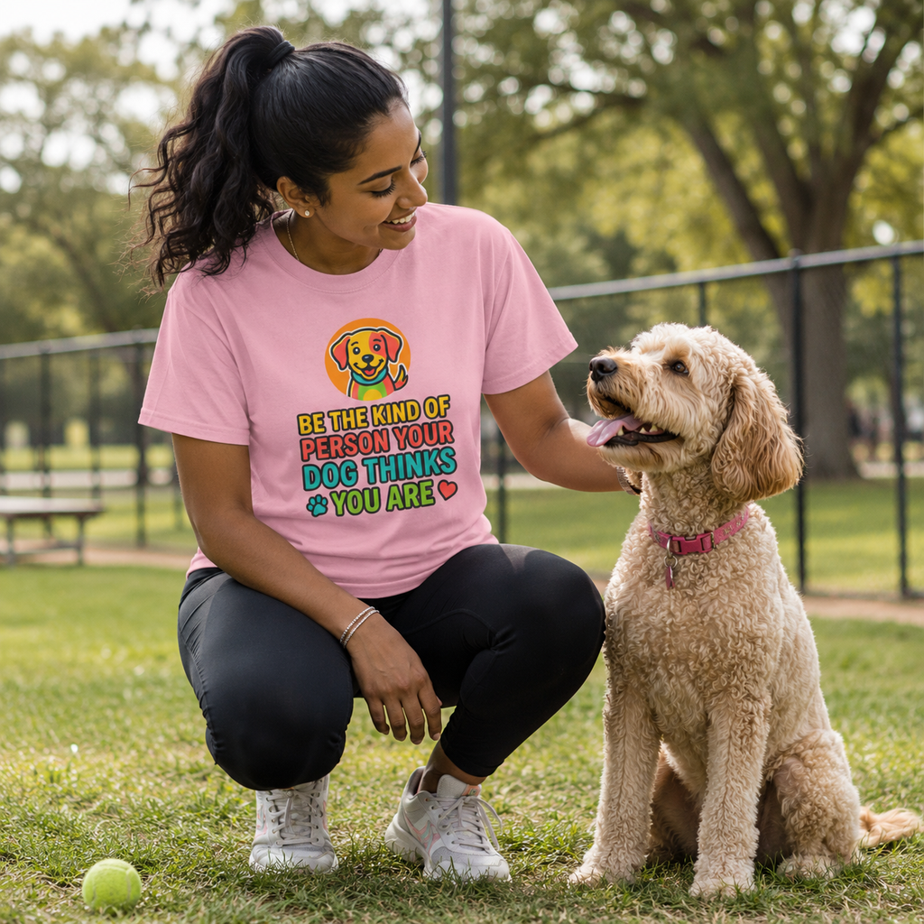 Be The Kind Of Person Your Dog Thinks You Are T-Shirt | Dog Mom Dad Graphic Tee