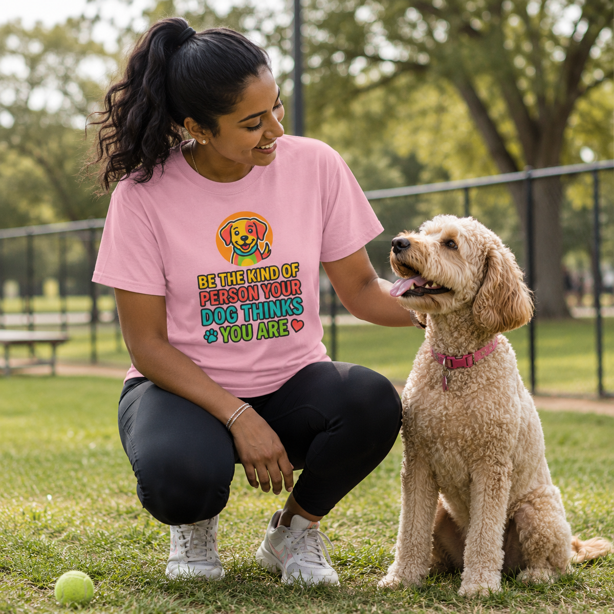 Be The Kind Of Person Your Dog Thinks You Are T-Shirt | Dog Mom Dad Graphic Tee